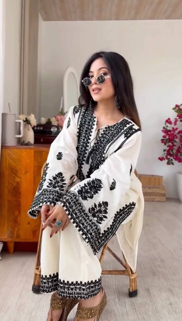 RangBhoomi New Designer Collection Rayon Butti Silk Fully Stitched Top and Bottom Set, Ready to Wear
