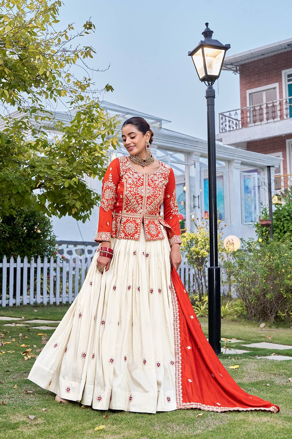 RangBhoomi Elegant Festival Lehenga Choli Set with Heavy Embroidery & Pure Silk Fabric