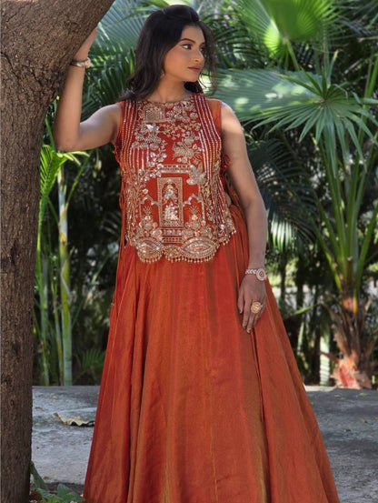 Exclusive Festival Special Vichitra Silk Lengha Choli Set