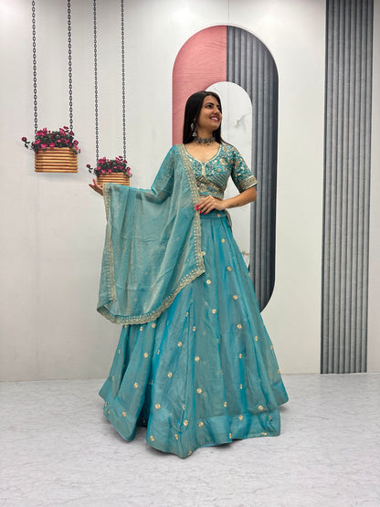 RangBhoomi Festival Embroidered Lehenga Choli — Heavy Embellished Mosh Fabric
