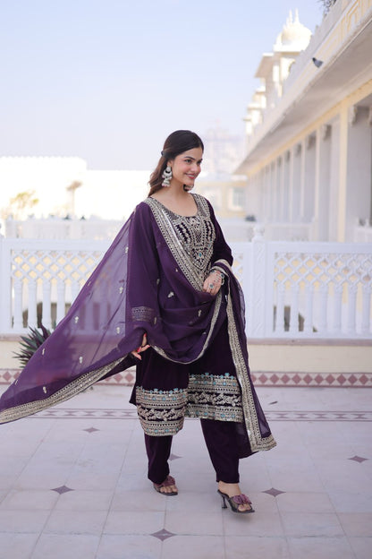 RangBhoomi Ready-to-Wear Velvet Top and Pant Set with Elegant Dupatta - Collection 2026