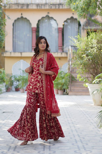Exquisite Designer Ready-Made Gharara Suit