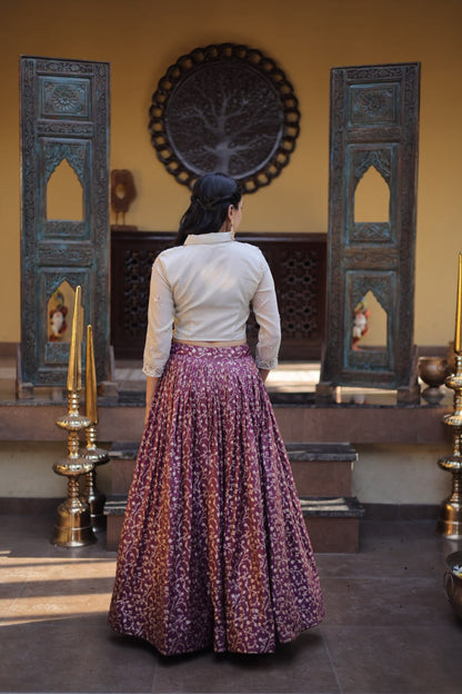 RangBhoomi Elegant Cosmos Jacquard Lehenga Choli Set with Embellished Blouse