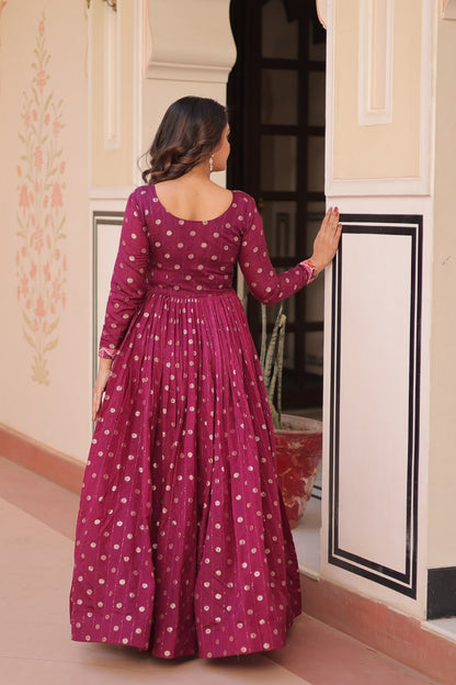 Position Print Choli Design Gown | Indian Ethnic Party Wear