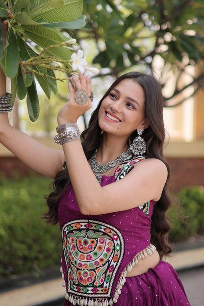 RangBhoomi Navratri Lehenga Choli Collection 2026 — Full-Stitched Mukesh Reyon Set