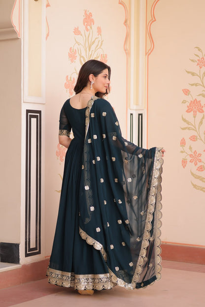 Designer Gown 2025 - Ready Made, Embroidered | Rangbhoomi