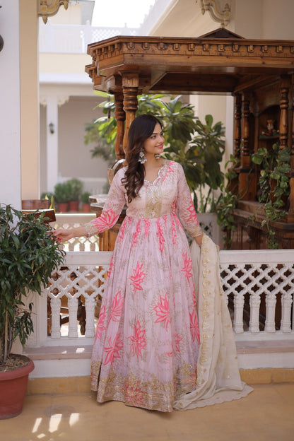 Elegant Premium Ready-to-Wear Gown with Matching Dupatta Set