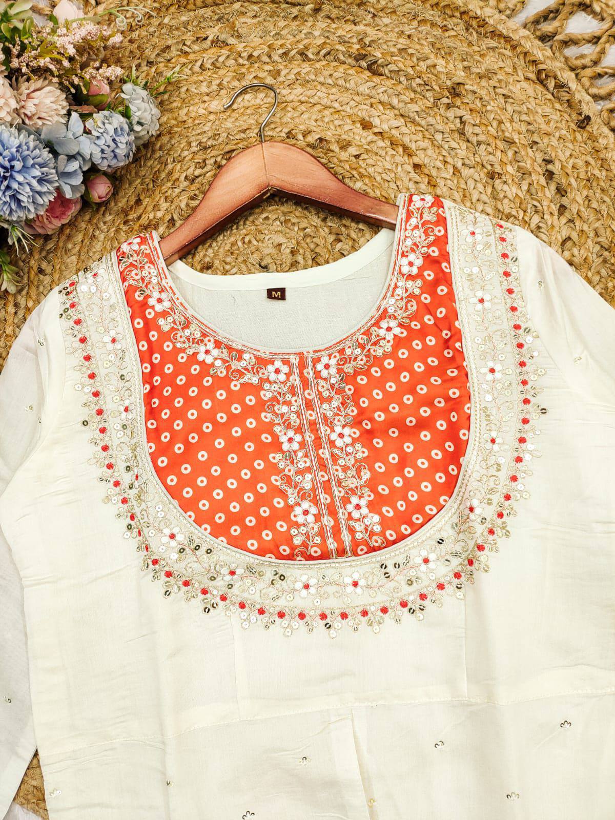 Premium Embroidered Roman Silk Cord Set