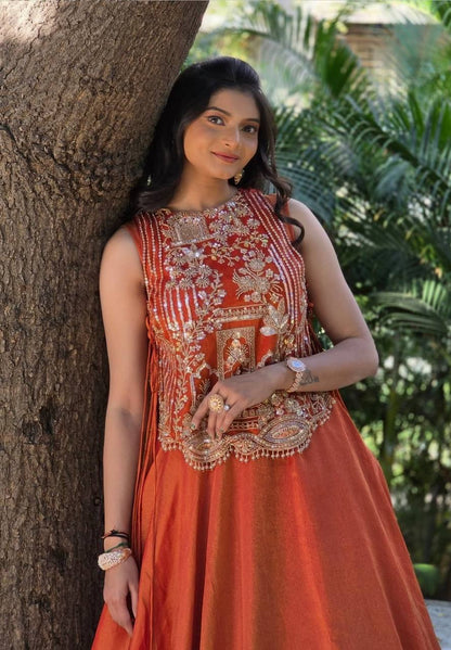 Exclusive Festival Special Vichitra Silk Lengha Choli Set