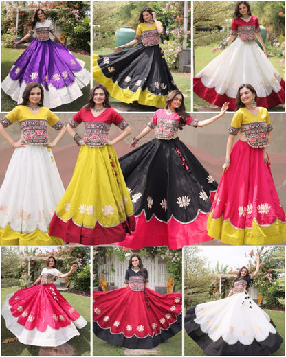 RangBhoomi Navratri Lehenga Choli Collection 2026 — Lotus Mirror Embroidered Set
