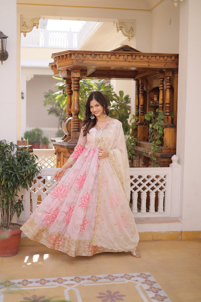 Elegant Premium Ready-to-Wear Gown with Matching Dupatta Set