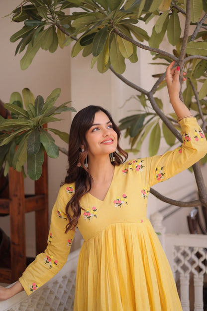 Premium Ready-to-Wear Embroidered Cotton Kurti with Matching Cotton Pants