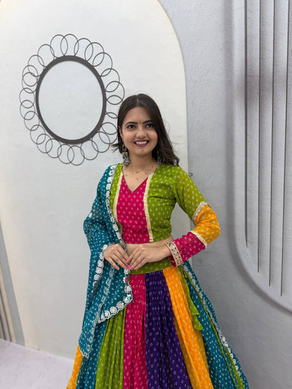 RangBhoomi Navratri Special Georgette Lehenga Choli — 6m Flair, Micro Cotton Inner, Elegant Shivansh Work