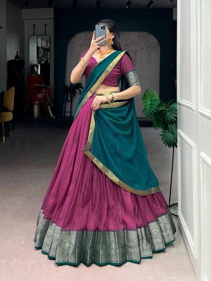 Lehnega Collection 2026 – Elegant Dola Tex Lehenga with Intricate Zari Weaving and Georgette Dupatta