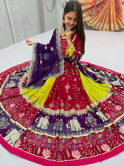 Navratri Special Vintage Chaniya Choli — Fox Georgette Embroidered Lehenga Set by RangBhoomi