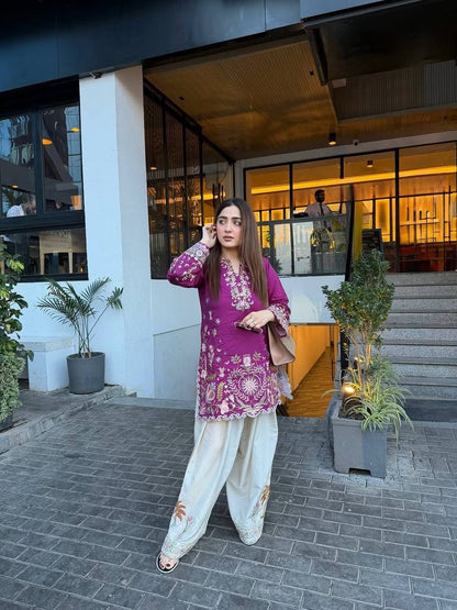 Stylish and Comfortable Designer Embroidered Co-Ord Set for Summer by RangBhoomi