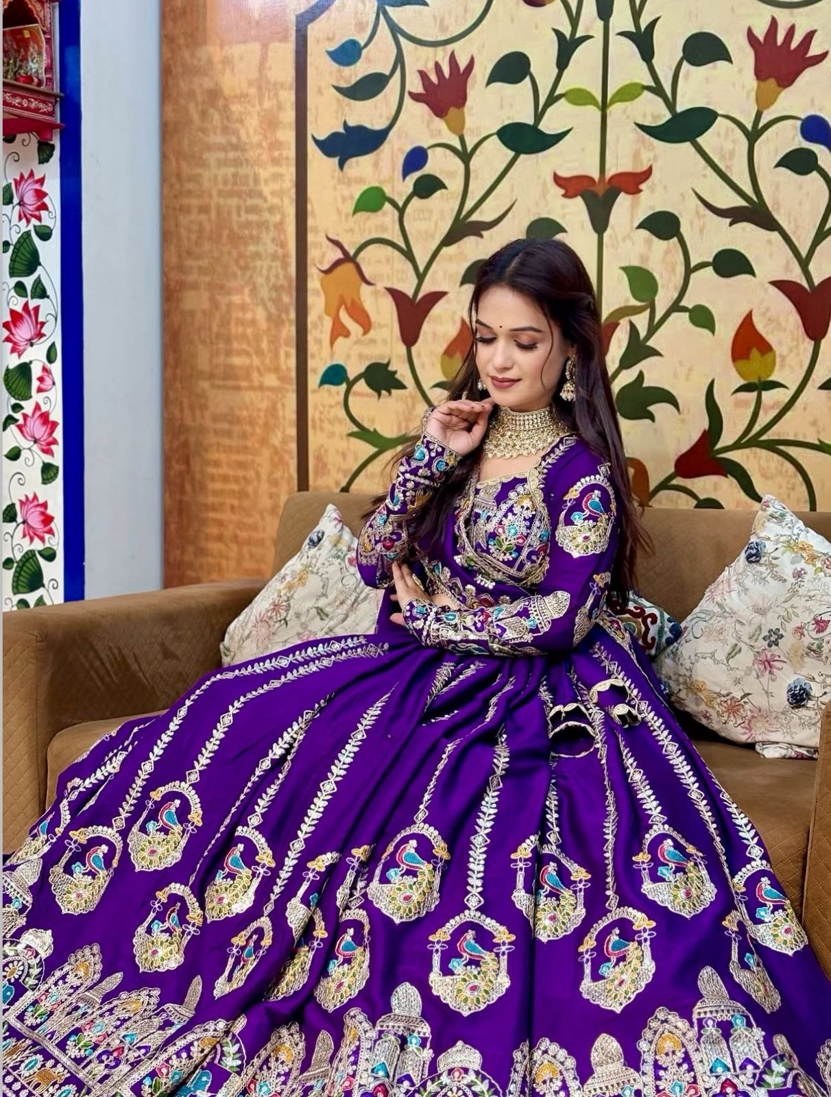 Elegant Festival Lehenga Choli Set with Heavy Embroidery and Sequins