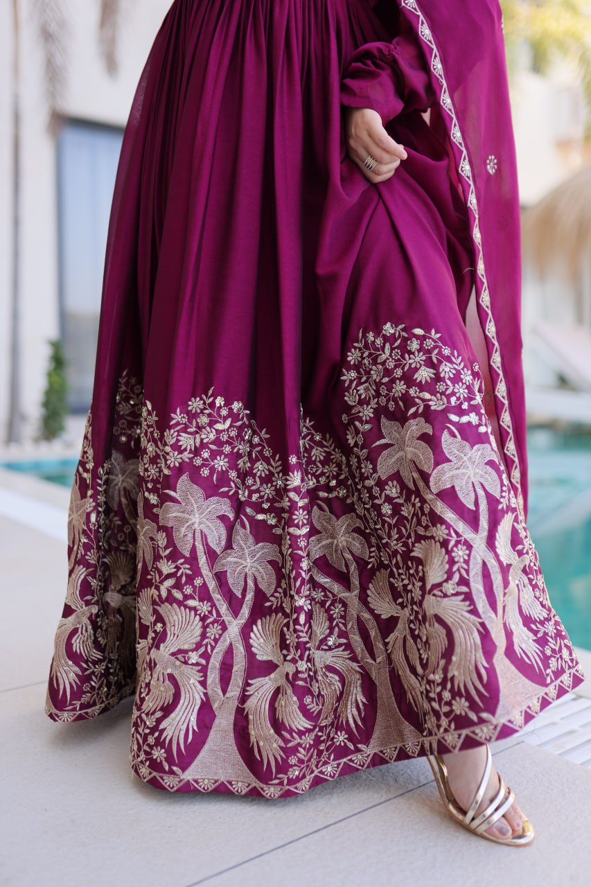 RangBhoomi Ready-to-Wear Designer Gown and Dupatta Collection 2026 – Elegant Embroidered Multi-Color Ensemble