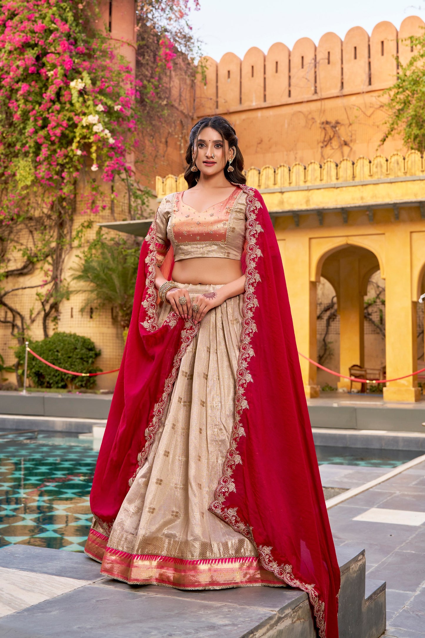 Elegant Woven Grace Lehenga with Royal Paithani Borders and Intricate Embroidery