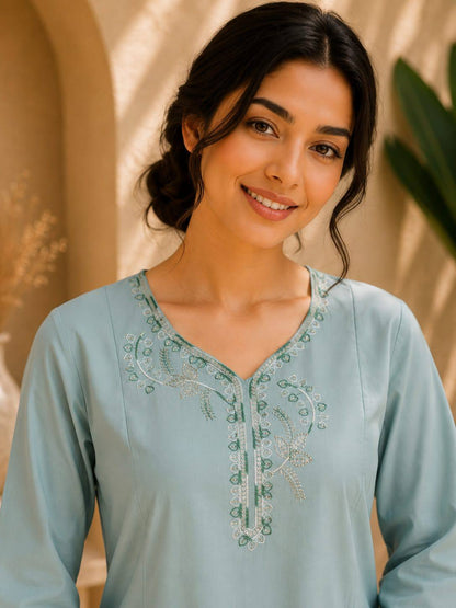 RangBhoomi Premium Cotton 60-60 Kurti & Plazo Set