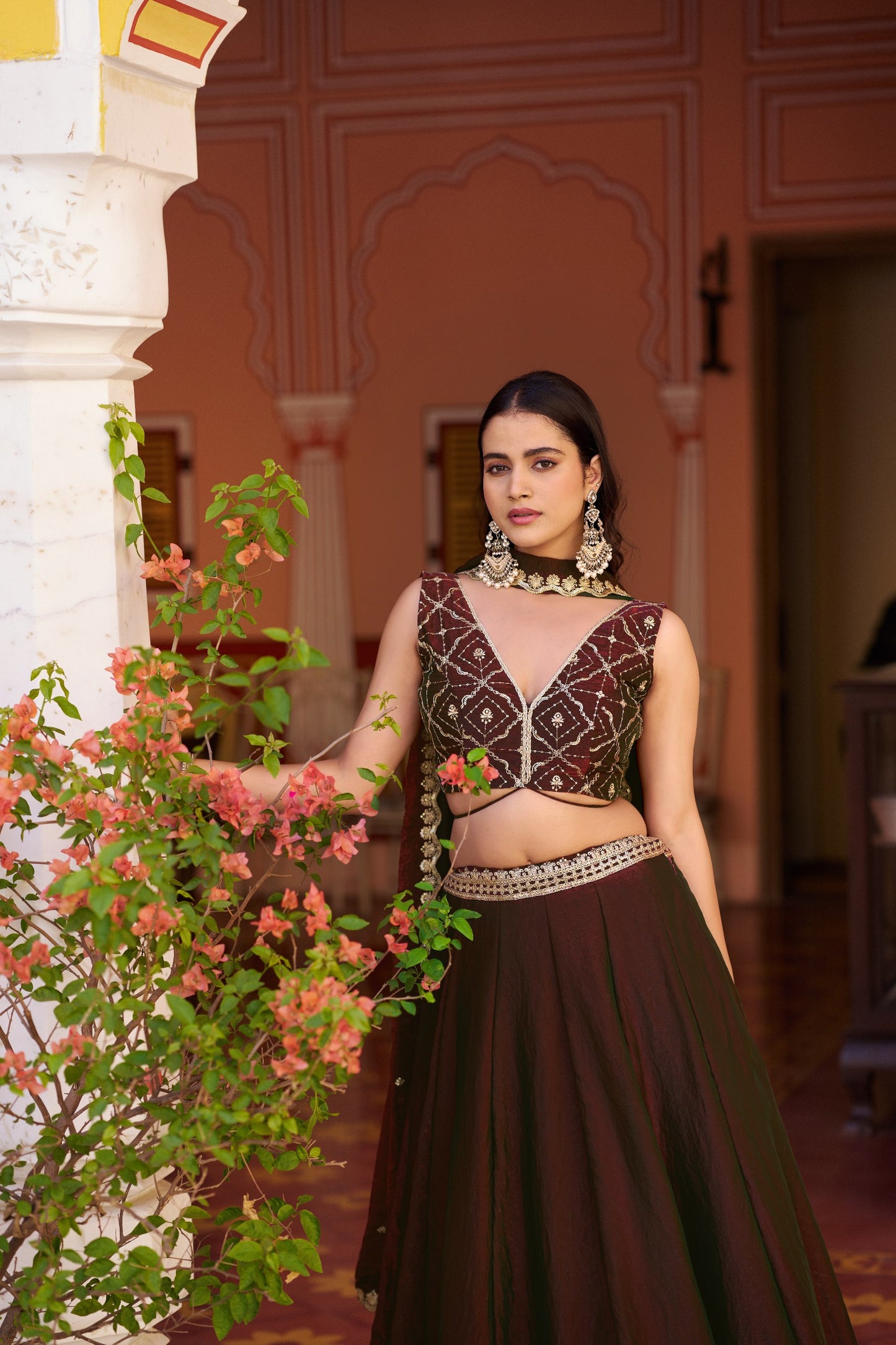 Elegant Timeless Festive Lehenga Set with Sequins and Thread Embroidery