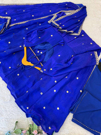 Elegant Party Wear Fendi Satin Gown Set with Dupatta and Pants Featuring 3MM Rembo Sequin and Zari Embroidery