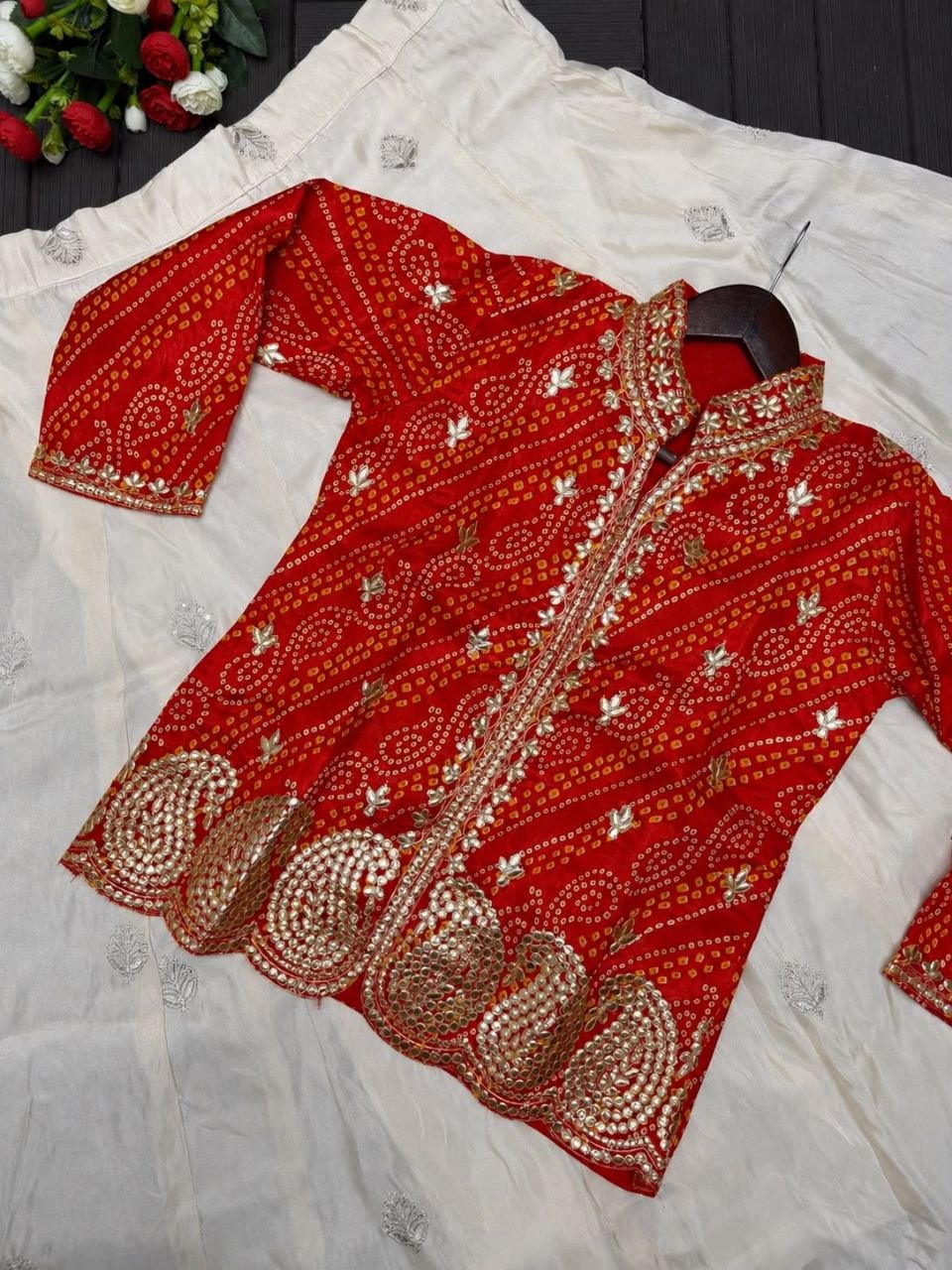 RangBhoomi Embroidered Sequence Jacket and Lehenga Choli - Ready to Wear Festive Set