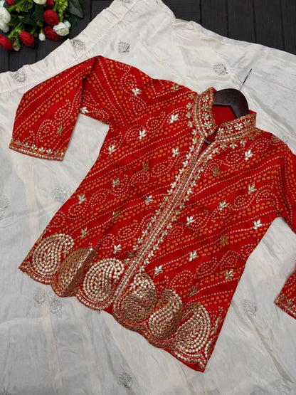 RangBhoomi Embroidered Sequence Jacket and Lehenga Choli - Ready to Wear Festive Set