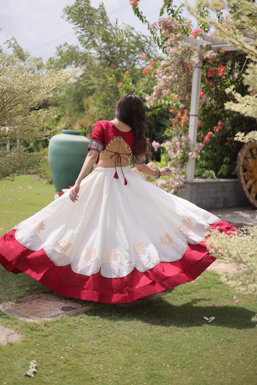 RangBhoomi Navratri Lehenga Choli Collection 2026 — Lotus Mirror Embroidered Set