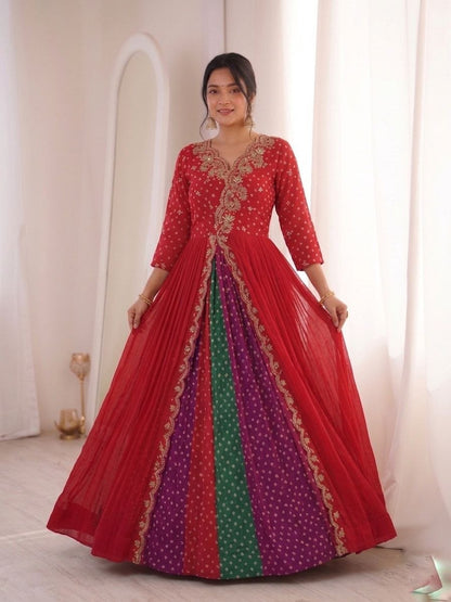 RangBhoomi Ethnic Anarkali Collection in Pastel Hues with Golden Embellishments