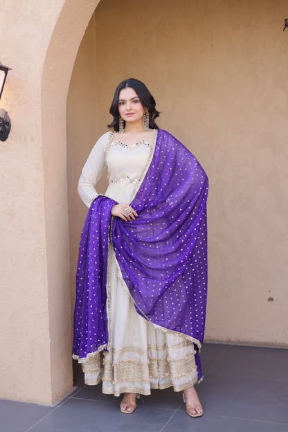 Elegant Gown with Dupatta Collection 2026 – Timeless Design with Classic Embroidery