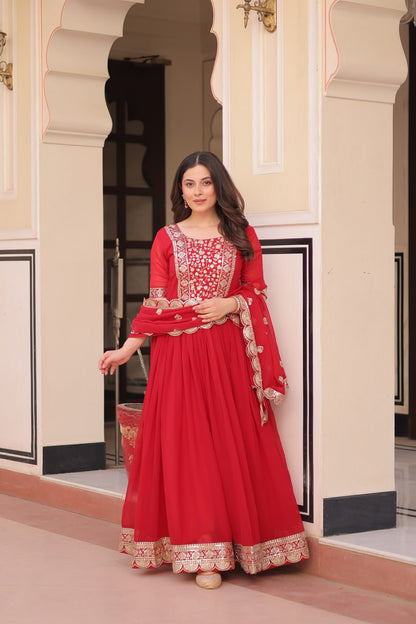 Designer Gown 2025 - Ready Made, Embroidered | Rangbhoomi