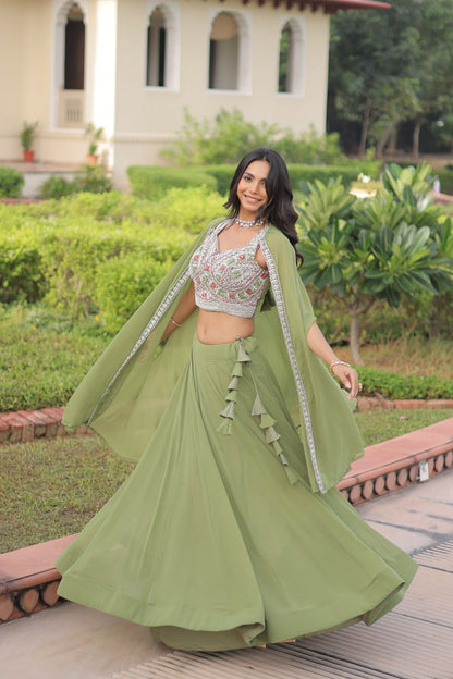 Premium Ready-to-Wear Lehenga Choli Set with Stylish Shrug Jacket