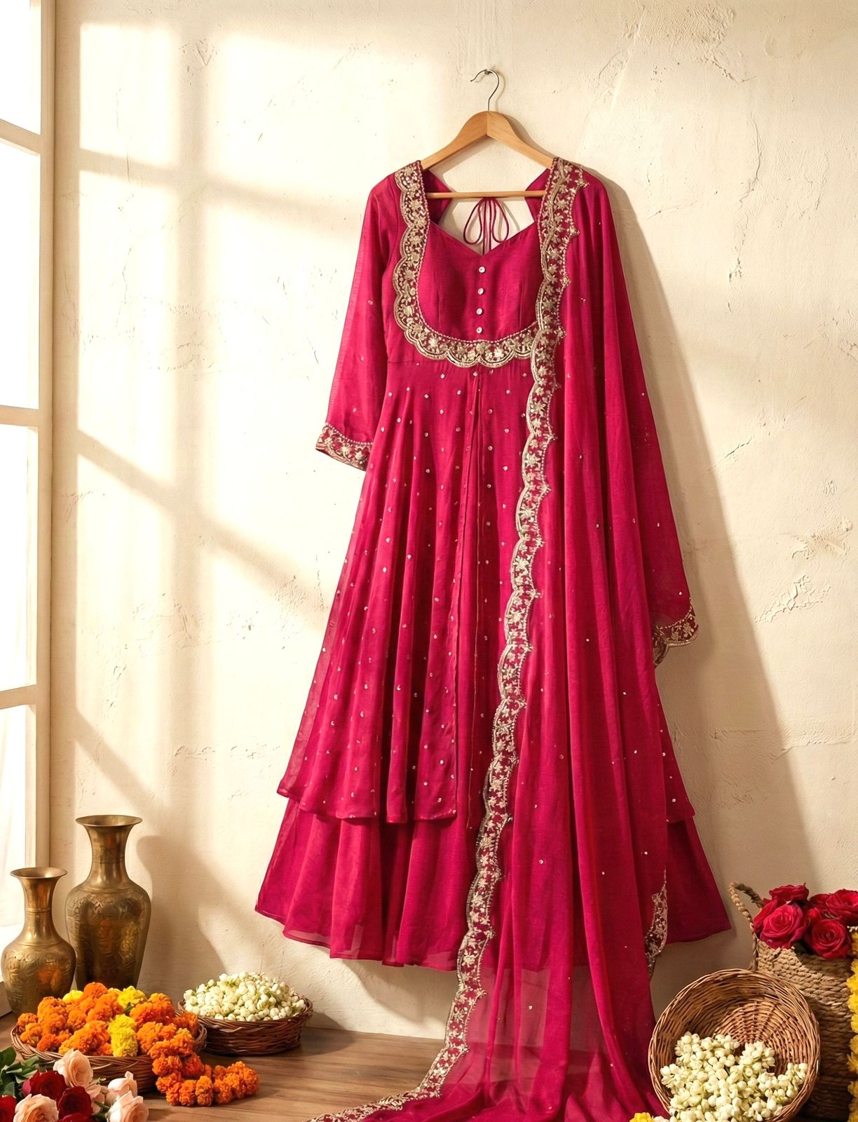 Elegant Skirt and Cape Ensemble for Modern and Traditional Fashion