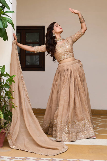 RangBhoomi Real Modeling Wedding Lehenga Choli with Heavy Embroidery and Pure Crunchy Fabric