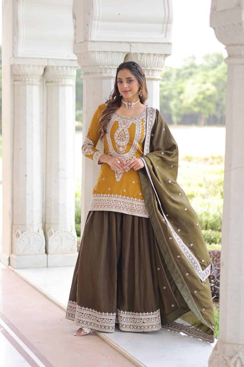 Premium Designer Ready-to-Wear Top, Sharara, and Dupatta Collection 2026 by RangBhoomi