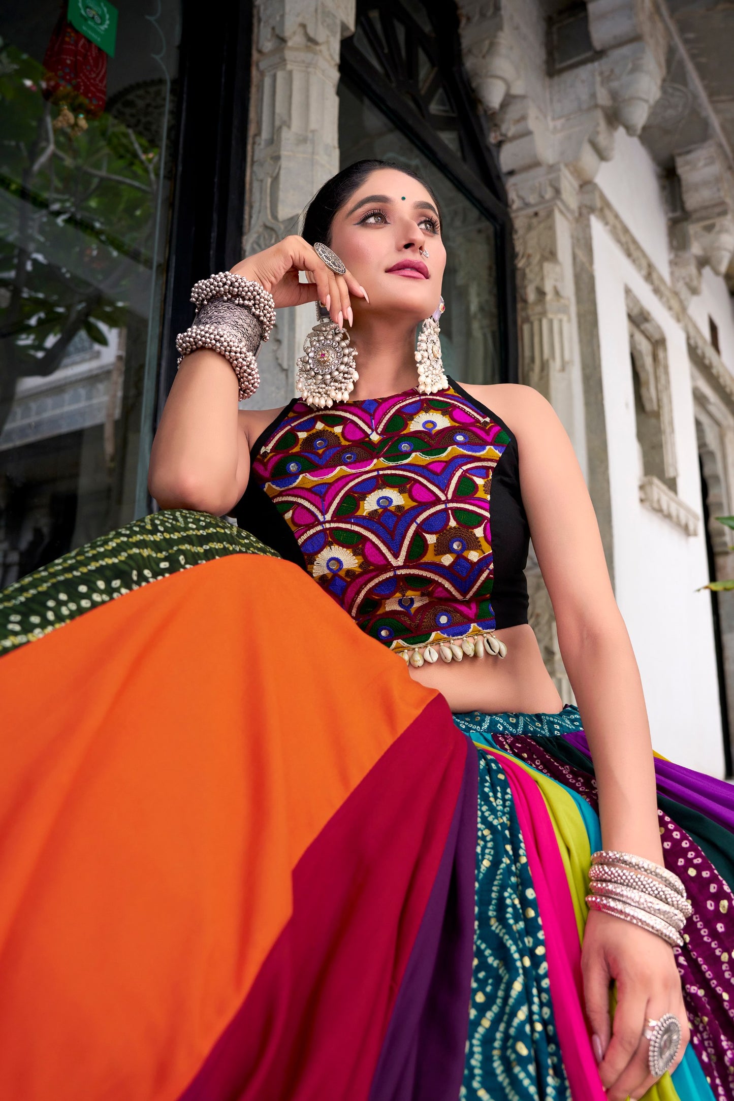Rainbow Rasiya Navratri Lehenga Set by RangBhoomi