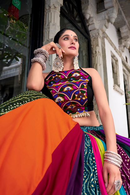 Rainbow Rasiya Navratri Lehenga Set by RangBhoomi