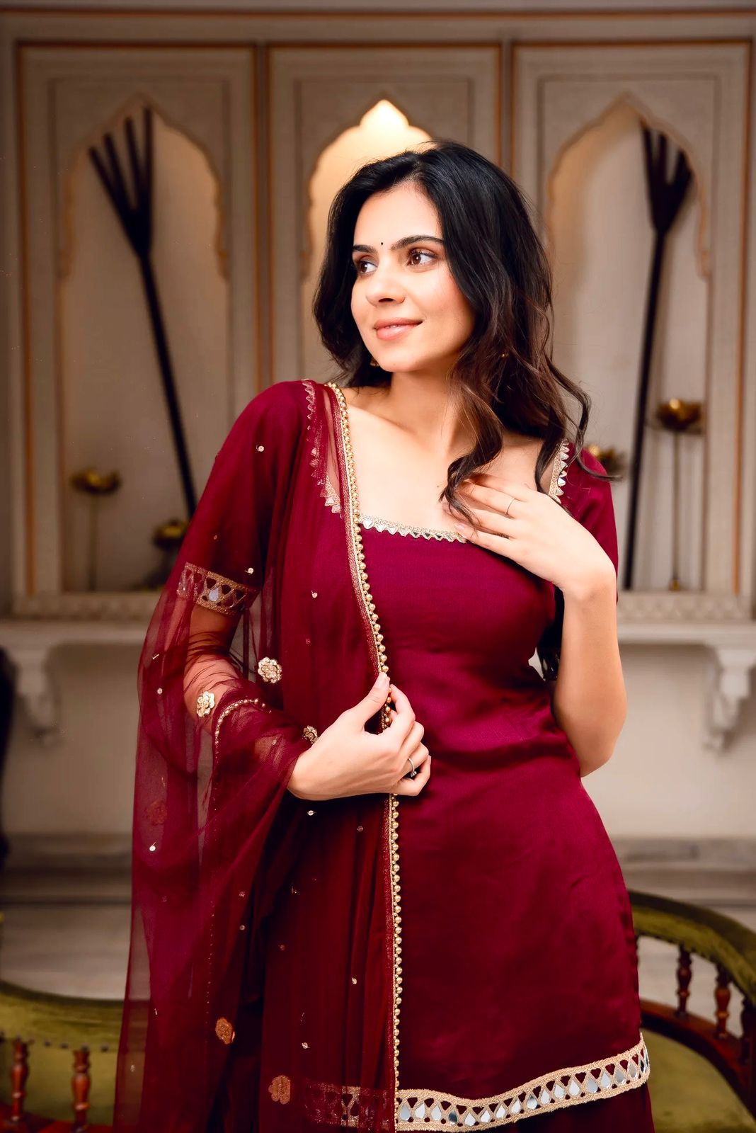 RangBhoomi Elegant Designer Heavy Faux Georgette Silk Top, Bottom, and Dupatta Set Fully Stitched and Ready to Wear