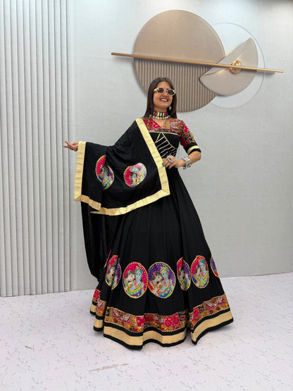 Pure Cotton 6-Meter Flair Lehenga Choli — Navratri Special, Fully Stitched with Cups