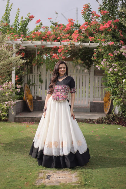 RangBhoomi Navratri Lehenga Choli Collection 2026 — Lotus Mirror Embroidered Set