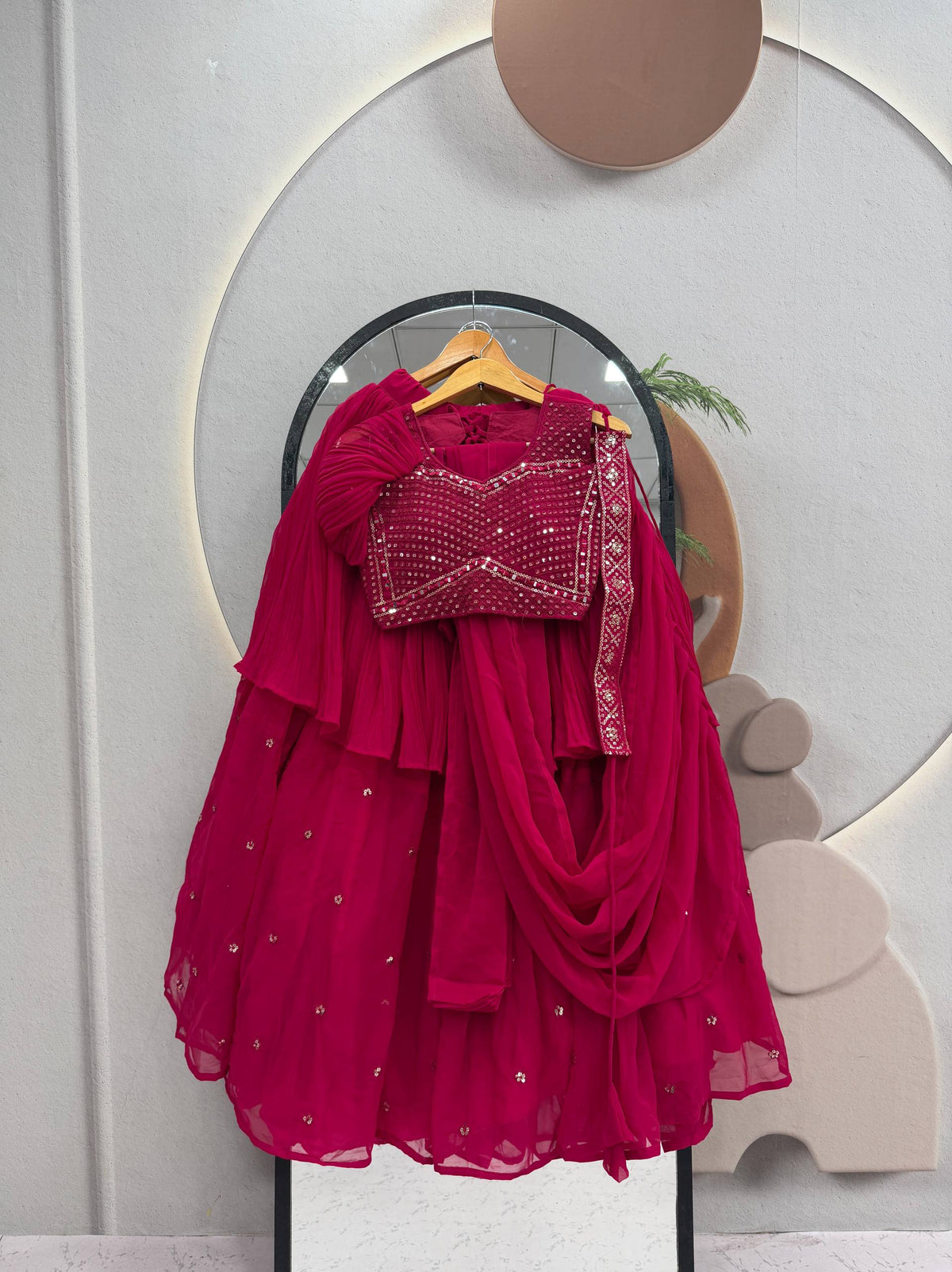 RangBhoomi Rakhi Special Pure Fox Georgette Lehenga Choli with Attached Dupatta