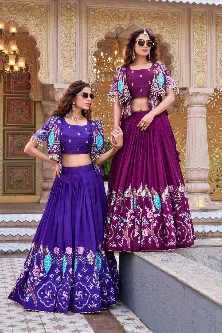 RangBhoomi Elegant Festival Lehenga Choli with Embroidered Koti Set