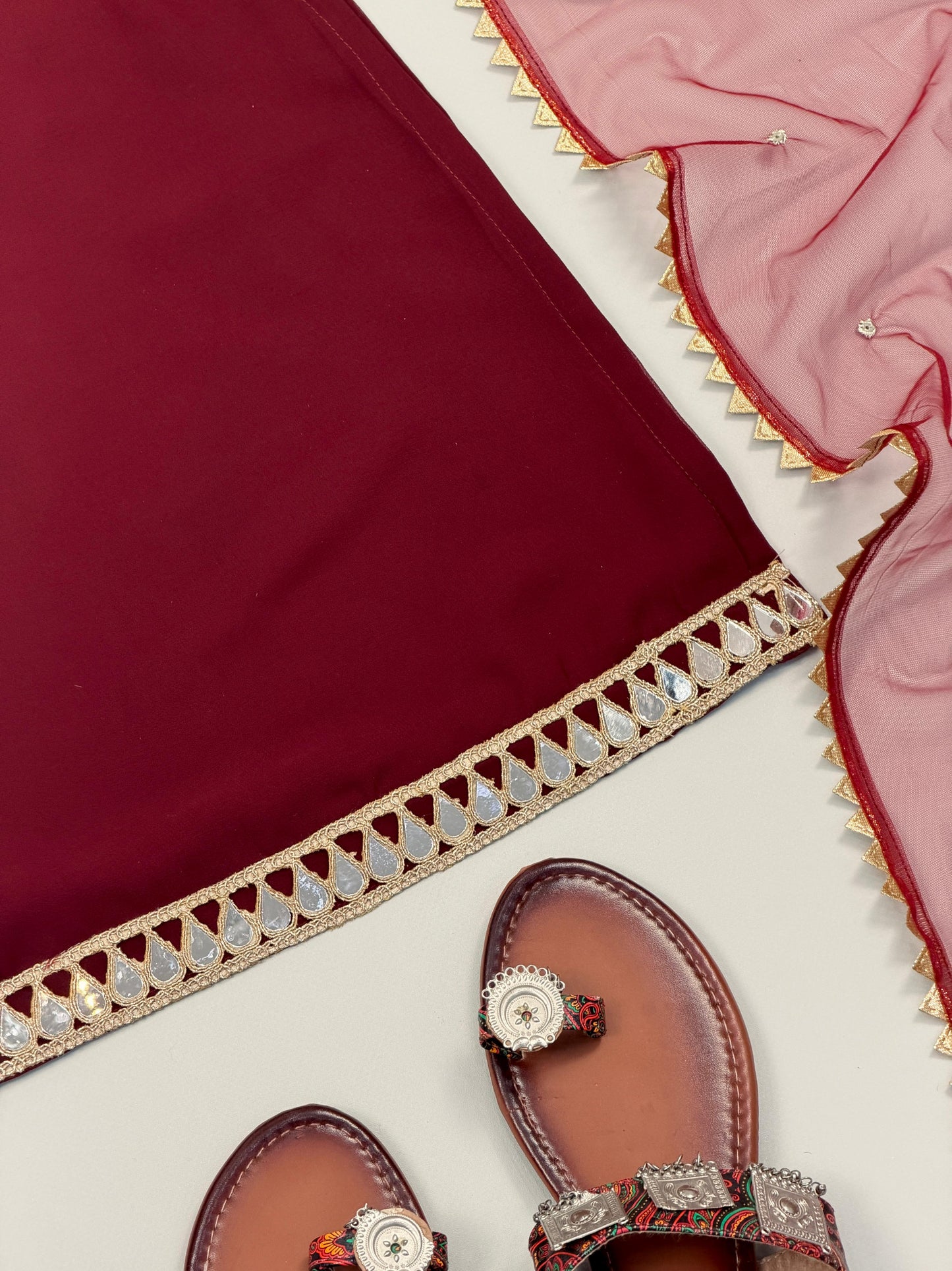 RangBhoomi Elegant Designer Heavy Faux Georgette Silk Top, Bottom, and Dupatta Set Fully Stitched and Ready to Wear
