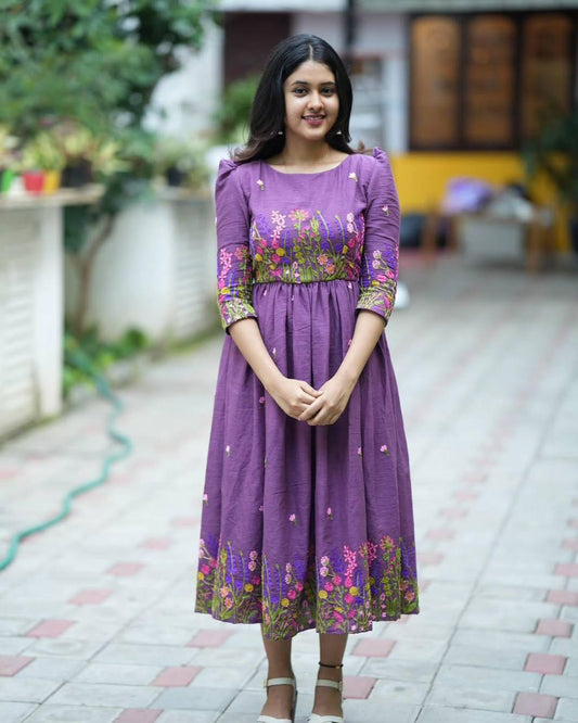 Embroidered Purple