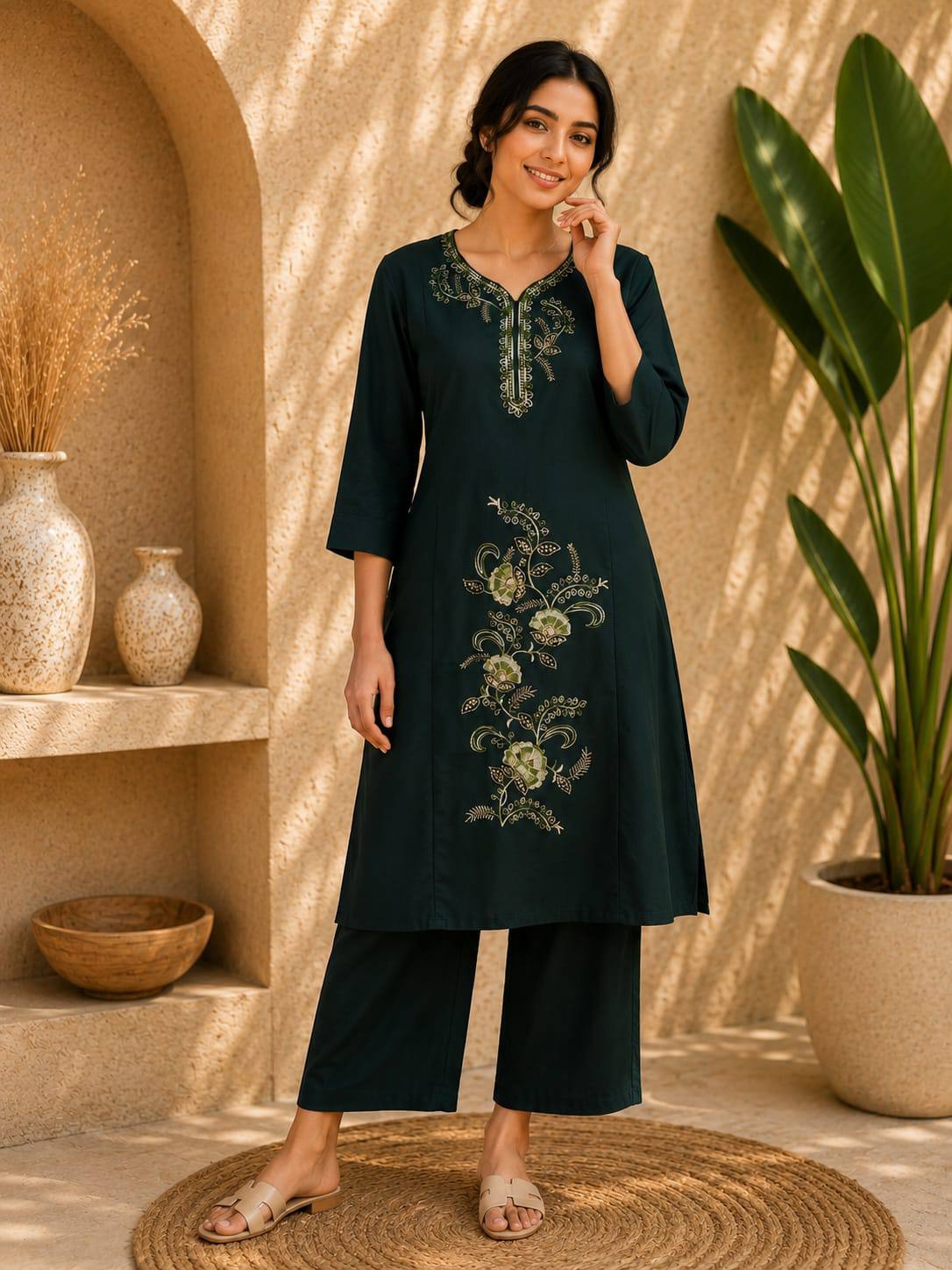 RangBhoomi Premium Cotton 60-60 Kurti & Plazo Set