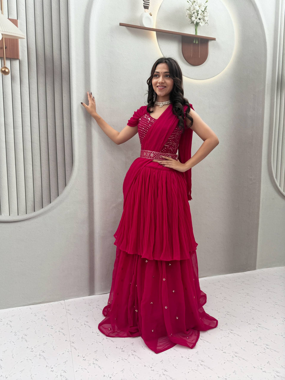 RangBhoomi Rakhi Special Pure Fox Georgette Lehenga Choli with Attached Dupatta