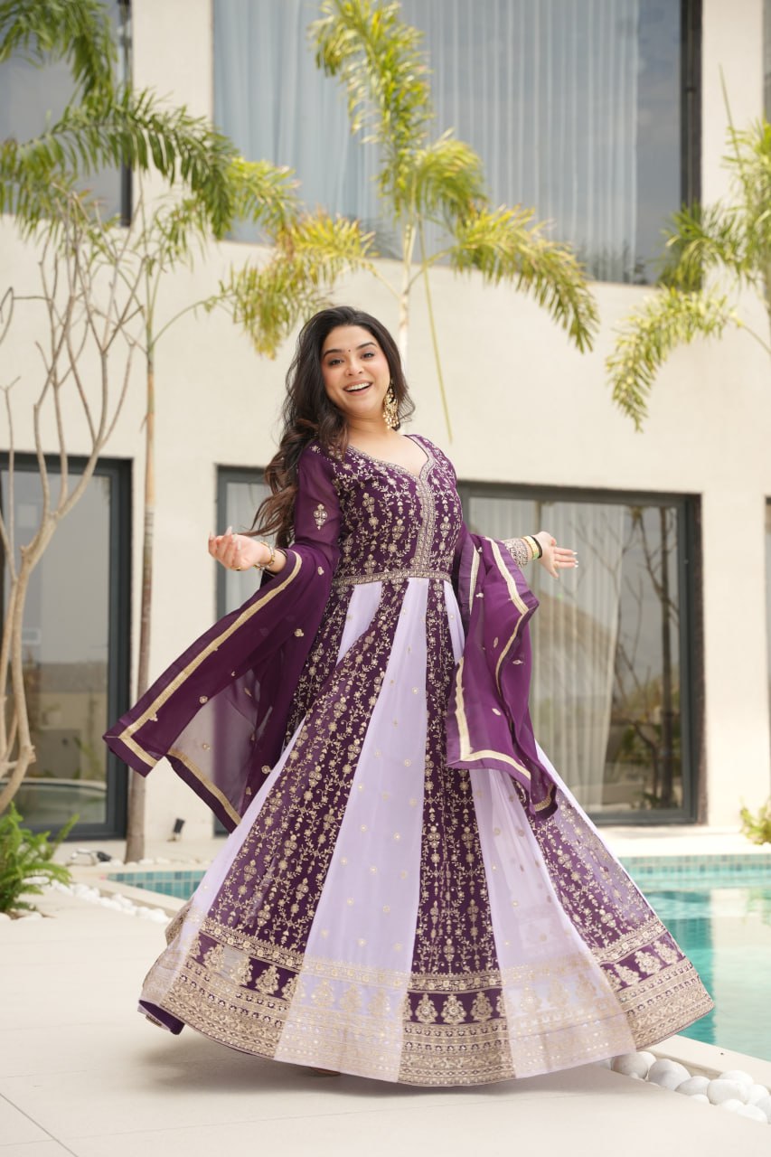 Designer Gown-Dupatta Collection | Zari & Sequin Embroidery