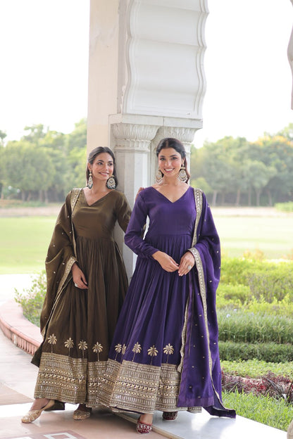 RangBhoomi Elegant Vichitra Silk Gown with Sequined Dupatta Collection 2026