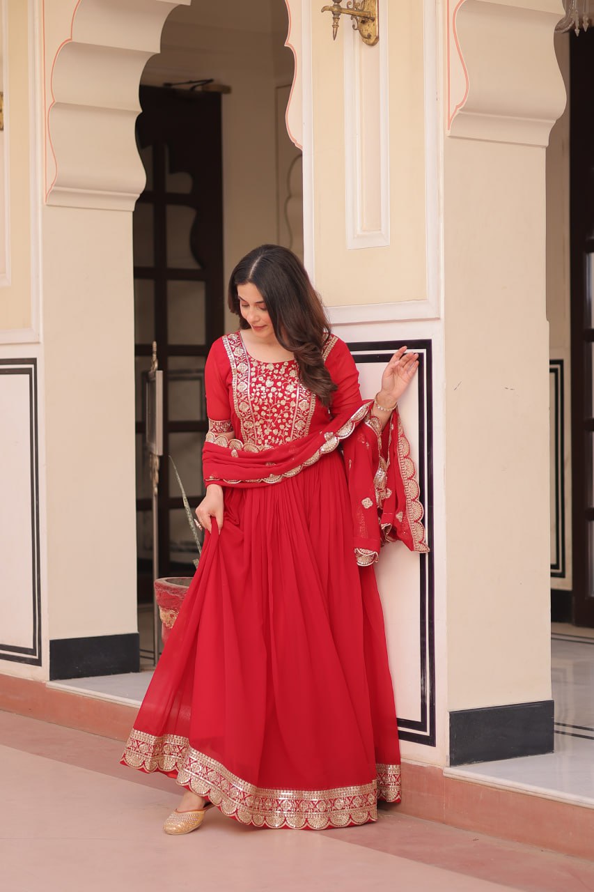 Designer Gown 2025 - Ready Made, Embroidered | Rangbhoomi